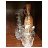 Lead crystal decanter/ crystal dish/ pottery vase
