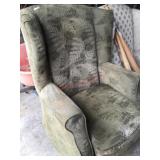 Green wing back chair