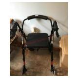 Walker with seat and hand brakes