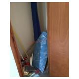 Contents of closet/ table iron board/ duster/