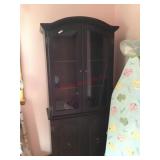 Dark finish display cabinet