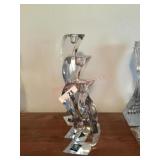 Set of 3 lead crystal candle sticks