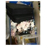 Box w/  glass/ travel kits/ florals