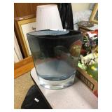 Blue art glass vase