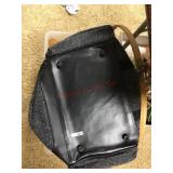 Tote with pillow/ glassware laptop fan and misc.