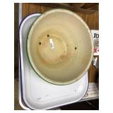 Granite ware tray and bowl