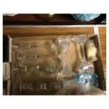 Flat w/ crystal candle sticks/ glassware