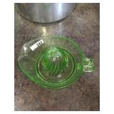 Green depression glass juicer
