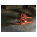 2 electric hedge trimmers