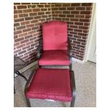 Patio chair with ottoman and side table