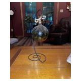Pair of hanging globe decoratives  12"h
