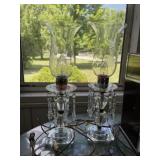 Pair of crystal lamps