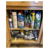 Cabinet of cleaning supplies