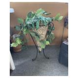 Faux plant with iron stand