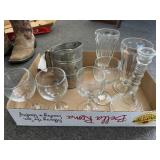 Sundae glasses wine glasses flour sifter