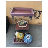 Table with removable tray and contents