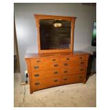 5 piece king bedroom suit, dresser with mirror, 2