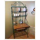 Green metal bakers rack