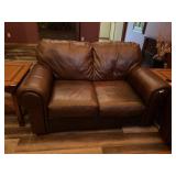 Leather love seat