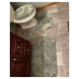 Set of bathroom rugs