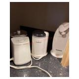 Contents of cabinet, food processor, coffee
