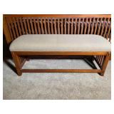 52x20 wood and upholstered bench