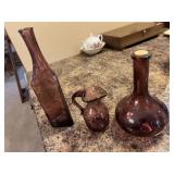 3 purple decorative pcs