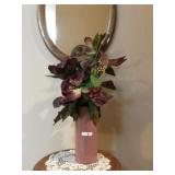 Vase with foliage 4x9 vase 25 in tall overall