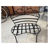 Black iron bench