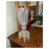 Pair of leaded glass lamps