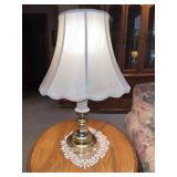 28" side table lamp with doily