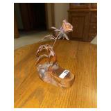 7x5 metal rose and wood based art