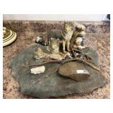 Slate wolf decoration