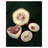 Lot of rose print glassware