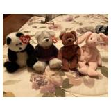 Lot of 4 beanie babies