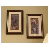 Pair of floral framed pictures