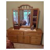 Oak dresser and mirror