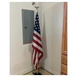 American flag with stand