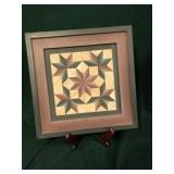 Framed decorative piece with stand framed