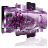 Purple Orchid Flowers Canvas Print - Abstract