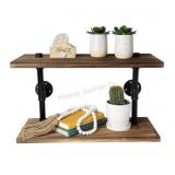 2-Tier Industrial Shelves  Wall-Mount, Farmhouse