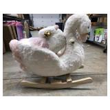 Swan rocker with stuffed swan