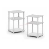 Furinno Turn-N-Tube End Table Original, White