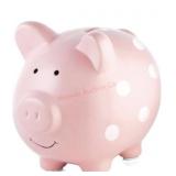 Pearhead Ceramic Piggy Bank, Baby Girl Nursery