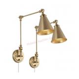 WINGBO Gold Swing Arm Wall Lamp Set of 2