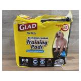 Glad pet training pads. Bag says 100 but is open