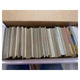 Box of baseball cards varying years and brands