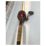 Casting spin cast fishing pole