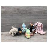 6 different medium size animal beanie baby