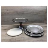 Cake stand, 2 cake plates, and spinning plate
